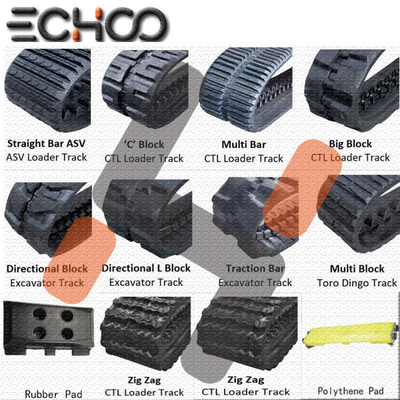 calidad  ECHOO Rubber Tracks For Excavators Mini Diggers , Compact Track Loader Fábrica